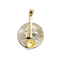Load image into Gallery viewer, 14k yellow Gold solid 3D Ladle Pendant charm gift fine Kitchenware jewelry 1.6g