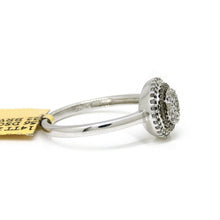 Load image into Gallery viewer, 0.28Ct Natural brown and white Diamond 14k White Gold women Ring 9.75mm Size 6.5