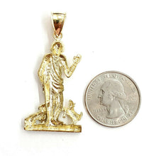 Load image into Gallery viewer, New 10k yellow gold saint Lazaro pendant charm fine religious gift jewelry 8.1g