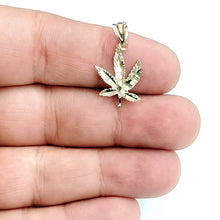 Load image into Gallery viewer, 10k yellow gold marijuana leaf weed pendant charm fine gift medical jewelry 0.9g