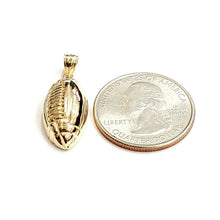 Load image into Gallery viewer, New 14k yellow Gold football ball Pendant charm fine sport jewelry unisex 3g