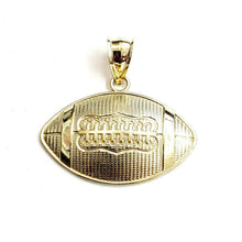 Load image into Gallery viewer, New 10k yellow Gold football Pendant charm sport fine jewelry gift unisex 2g