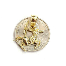 Load image into Gallery viewer, 10k yellow solid Gold Sagittarius Archer Zodiac Sign Pendant fine jewelry 1.4g