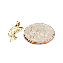 Load image into Gallery viewer, 10k yellow Gold tiny Egyptian queen Nefertiti head Pendant fine jewelry 0.9g