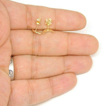 Load image into Gallery viewer, New 14k yellow Gold 0.11Ct Round Diamond moon stud Earrings Push Back Fastening