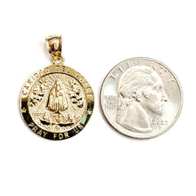 Load image into Gallery viewer, 10k yellow gold round virgin Caridad del Cobre pendant fine jewelry 0.86" 2.5g