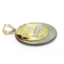 Load image into Gallery viewer, 10k two-tone gold round last supper pendant charm 0.75" religious jewelry 1.9g