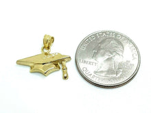 Load image into Gallery viewer, 14k yellow gold graduation hat pendant charm education high school jewelry 1.9g