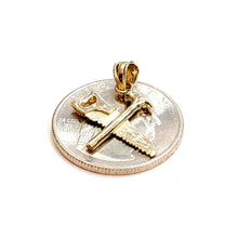 Load image into Gallery viewer, 14k Yellow Gold 3D saw and Hammer Pendant construction tool fine jewelry 1.4g