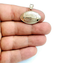 Load image into Gallery viewer, New 10k yellow Gold football Pendant charm sport fine jewelry gift unisex 2g