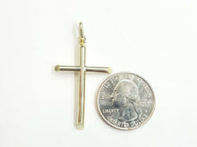 Load image into Gallery viewer, New 10k yellow gold hollow plain cross pendant charm fine jewelry religious 1.7g