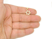 Load image into Gallery viewer, 14k yellow gold star of David Israel pendant cubic zirconia fine jewelry 1.2g