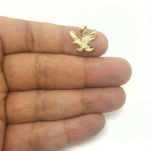 Load image into Gallery viewer, New 14k yellow Gold small eagle Pendant charm bird gift fine jewelry unisex 0.9g