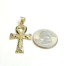 Load image into Gallery viewer, 10k yellow gold Egyptian ankh cross pendant charm fine religious jewelry 2.5g
