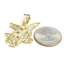 Load image into Gallery viewer, New 10k yellow gold saint Michael pendant charm fine religious gift jewelry 3.9g