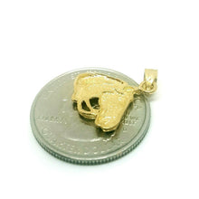 Load image into Gallery viewer, New 14k yellow solid Gold horse head animal Pendant charm fine gift jewelry 1.7g