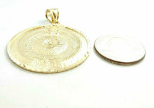 Load image into Gallery viewer, 14k yellow Gold Aztec Mayan sun calendar Azteca pendant fine jewelry 1.52" 7.2g