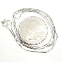 Load image into Gallery viewer, New 14K white Gold 0.8mm Square Box Chain Necklace fine gift jewelry 1.7g 16"