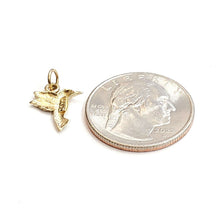 Load image into Gallery viewer, New 14k yellow Gold Tiny Solid Hummingbird Pendant charm gift fine jewelry 0.7g