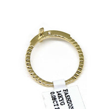 Load image into Gallery viewer, 14k yellow Gold 0.08ct diamond women cross ring jewelry gift for her 10mm Size 7