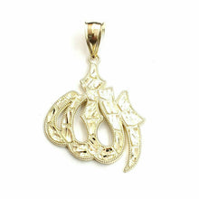 Load image into Gallery viewer, 14K Yellow Gold Nugget Allah Islamic God Pendant Charm religious jewelry 9.1g