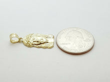 Load image into Gallery viewer, 10k yellow gold jesus face head pendant charm fine religious jewelry unisex 1.6g