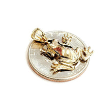 Load image into Gallery viewer, New 14k yellow gold frog pendant charm shiny gift unisex fine jewelry 1.7g