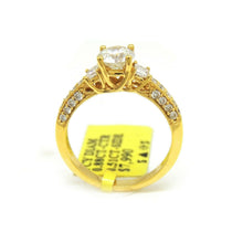 Load image into Gallery viewer, 1.39Ct Natural Diamond 18k yellow Gold women Wedding Engagement Ring Size 6.75