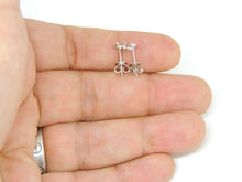 Load image into Gallery viewer, 14k white Gold 0.06Ct Diamond horseshoe stud Earrings gift Push Back Fastening