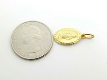Load image into Gallery viewer, New 14k yellow gold oval virgin Miraculous Milagrosa pendant religious gift 1.7g
