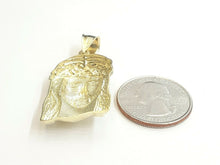 Load image into Gallery viewer, 10k yellow gold Jesus face head pendant charm fine gift religious jewelry 4.8g