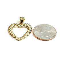 Load image into Gallery viewer, New 10k yellow gold heart pendant charm love amor fine gift women jewelry 2.4g