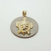 Load image into Gallery viewer, New 14k yellow gold turtle full body pendant charm diamond cut fine jewelry 1.7g