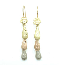 Load image into Gallery viewer, 14k multi color Gold Hollow eye drop Earrings for female fine gift jewelry 2.7g