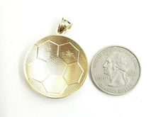 Load image into Gallery viewer, New 10k yellow Gold soccer ball Pendant charm sport fine gift jewelry 1.16" 4.4g