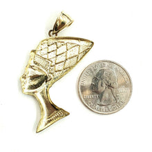 Load image into Gallery viewer, 10k yellow solid Gold Egyptian Nefertiti head queen Pendant fine jewelry 4.8g