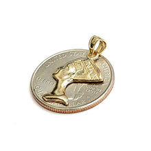 Load image into Gallery viewer, 14k solid yellow Gold Egyptian Nefertiti head queen Pendant fine jewelry 1.3g