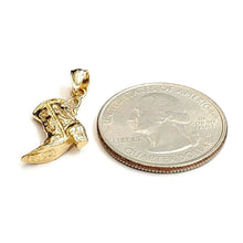 Load image into Gallery viewer, 14KT Yellow Gold Solid 3D Cowboy Boot Cowgirl Western Pendant Fine Jewelry 2.5g