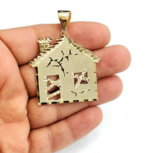 Load image into Gallery viewer, New 14k yellow gold trap house pendant charm diamond cut gift fine jewelry 11.8g