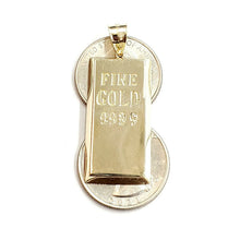Load image into Gallery viewer, New 10k Yellow Gold 999.9 fine 3D gold bar brick bar Pendant charm jewelry 6.5g