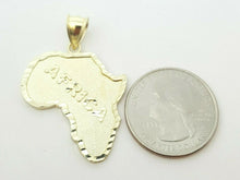 Load image into Gallery viewer, New 10k yellow gold Africa continent outline map pendant charm fine jewelry 3.4g