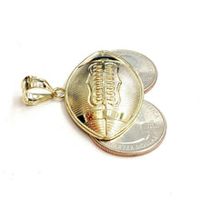 Load image into Gallery viewer, New 10k yellow Gold football Pendant charm sport fine jewelry gift unisex 5.4g