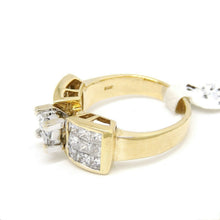 Load image into Gallery viewer, pre owned 1.75Ct Natural square Diamond 14k yellow Gold Engagement Ring Sz 7.75