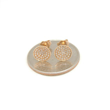 Load image into Gallery viewer, 14k Rose Gold 0.18Ct Round Diamond stud Earrings for women Push Back Fastening