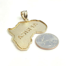 Load image into Gallery viewer, New 10k yellow gold Africa continent outline map pendant charm fine jewelry 11g