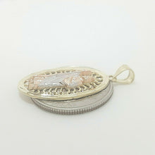 Load image into Gallery viewer, 14k Gold multi tone oval saint Jude juda Pendant charm fine religious gift 2.2g