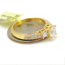 Load image into Gallery viewer, 1.39Ct Natural Diamond 18k yellow Gold women Wedding Engagement Ring Size 6.75