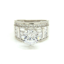 Load image into Gallery viewer, New 14k white Gold woman's engagement ring round cubic zirconia size 7