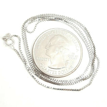 Load image into Gallery viewer, New 14K white Gold 0.80mm Square Box Chain Necklace fine gift jewelry 1.9g 18"