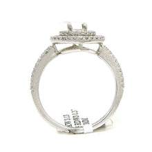 Load image into Gallery viewer, 0.37Ct Natural Diamond 14k White Gold Semi Mount halo Ring round center size 6.5